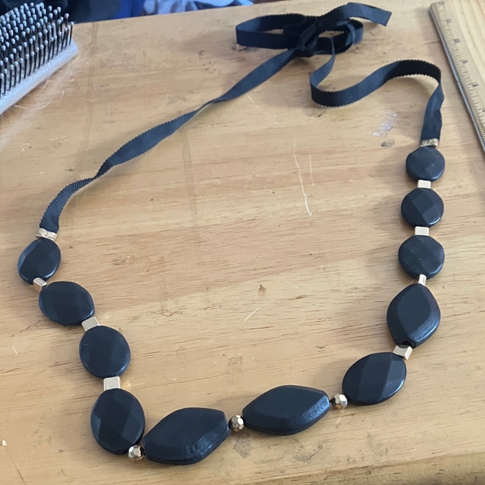 Elegant Black Beaded Necklace